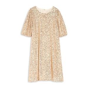 Aqua Girls Gold Sequin Dress Size L 10/12